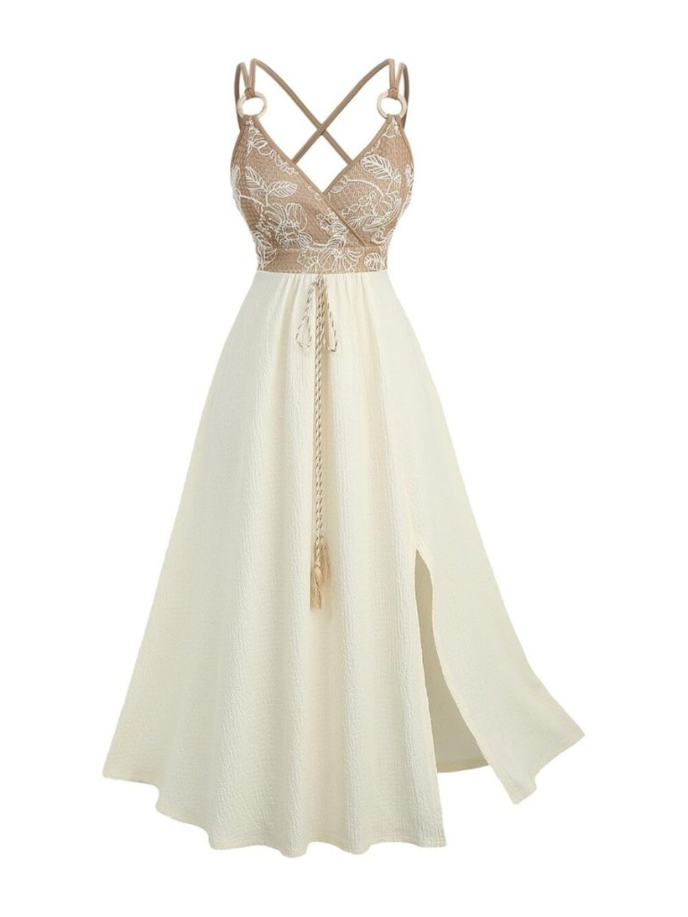 ROSE GAL Plus Size Womens Elegant Sleeveless Boho Summer Dress Strappy Split